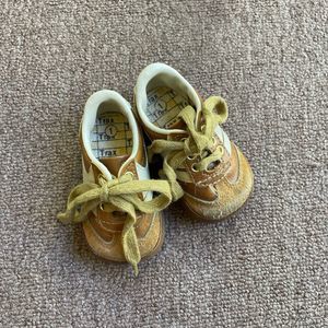 Trax Vintage Baby Shoes Sneakers Size 1 Brown Leather Suede